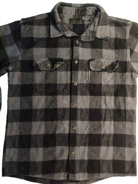 Men's Rare 90's Vintage Large Field & Stream Black & Gray Checkered Shirt
